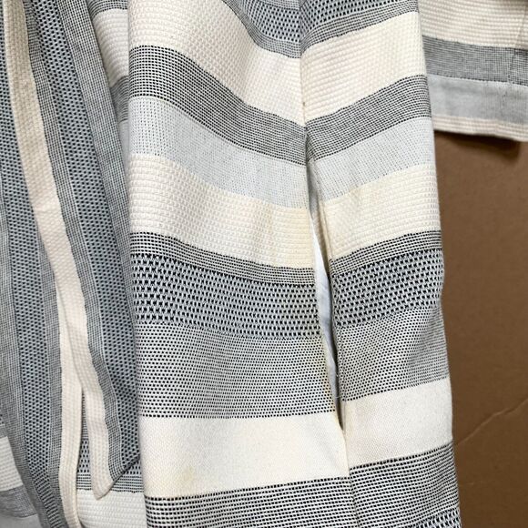 MORGAN CARPER Gray & White Stripe Woven Jacquard Shift Dress w/Pockets Sz SML - Picture 10 of 13